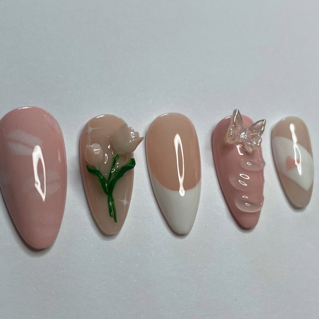 IG@herprettynailz - Blushing Elegance