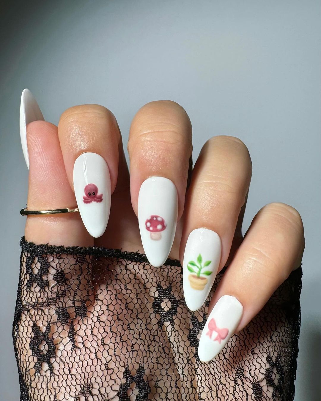 IG@justpeachy.nails - Whimsical Garden Delight